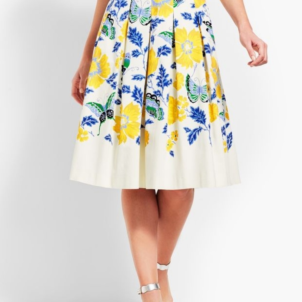 Full Flowered A-Line Yellow Skirt RSVP by Talbots - Picture 5 of 5